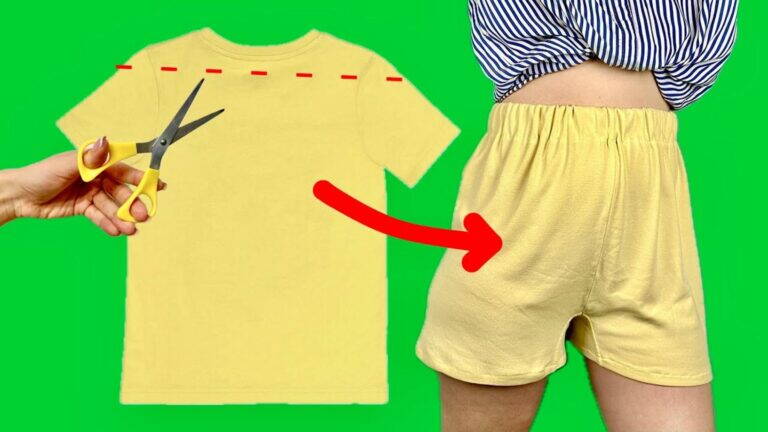 Przekształć stary T-shirt w 5 modnych szortów na lato – łatwe DIY!